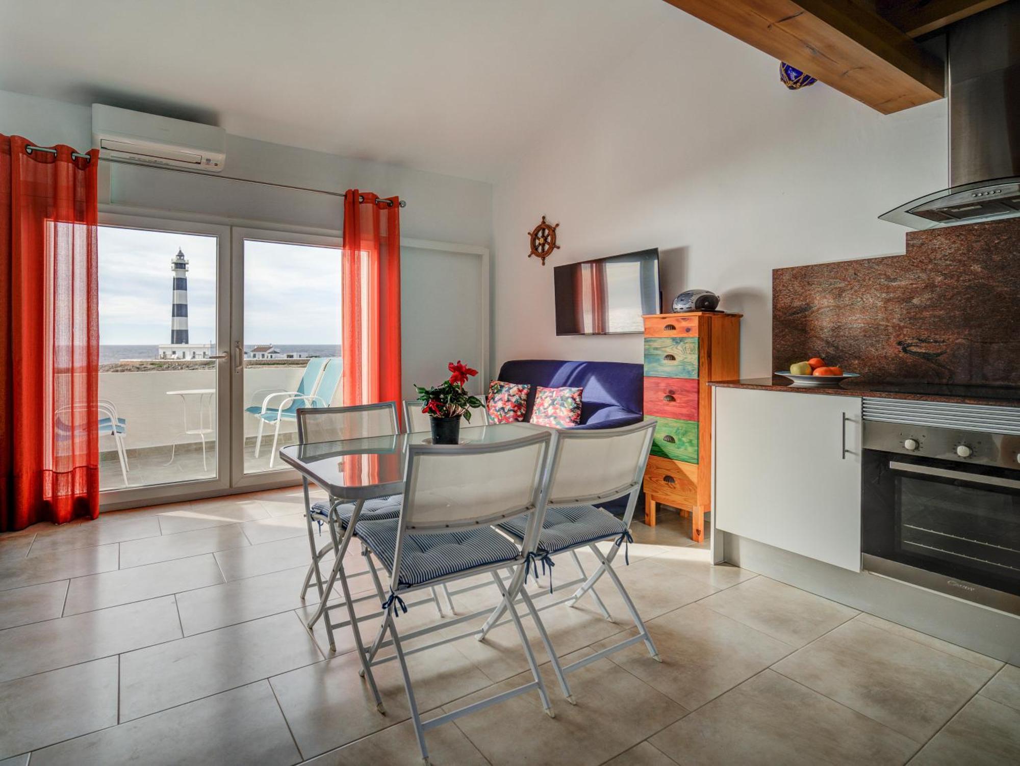 Vista Faro-Apartamento Con Balcon Que Mira Al Mar Cala en Bosch Ngoại thất bức ảnh
